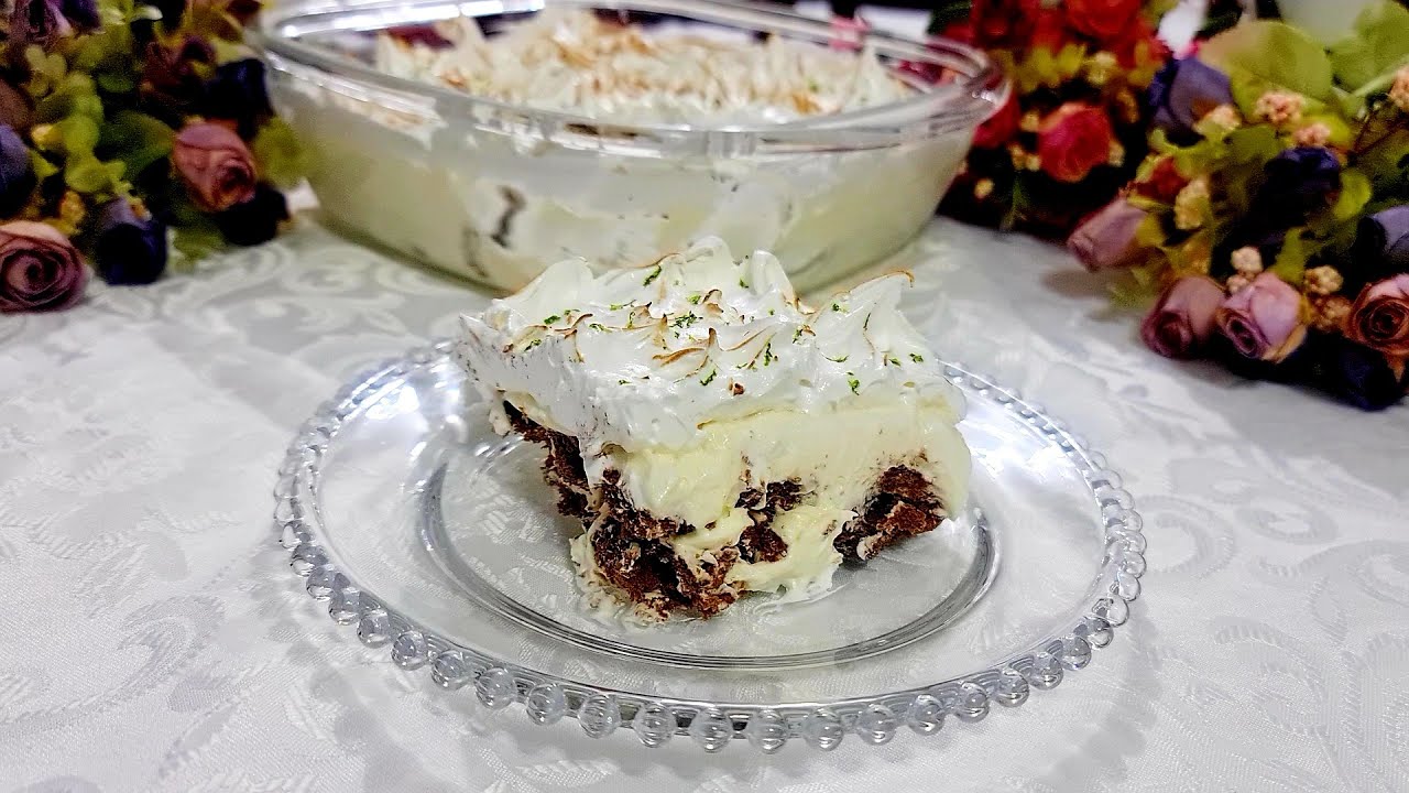 TORTA DE LIMÃO SEM FORNO SEM LEITE CONDENSADO SEM CREME DE LEITE E