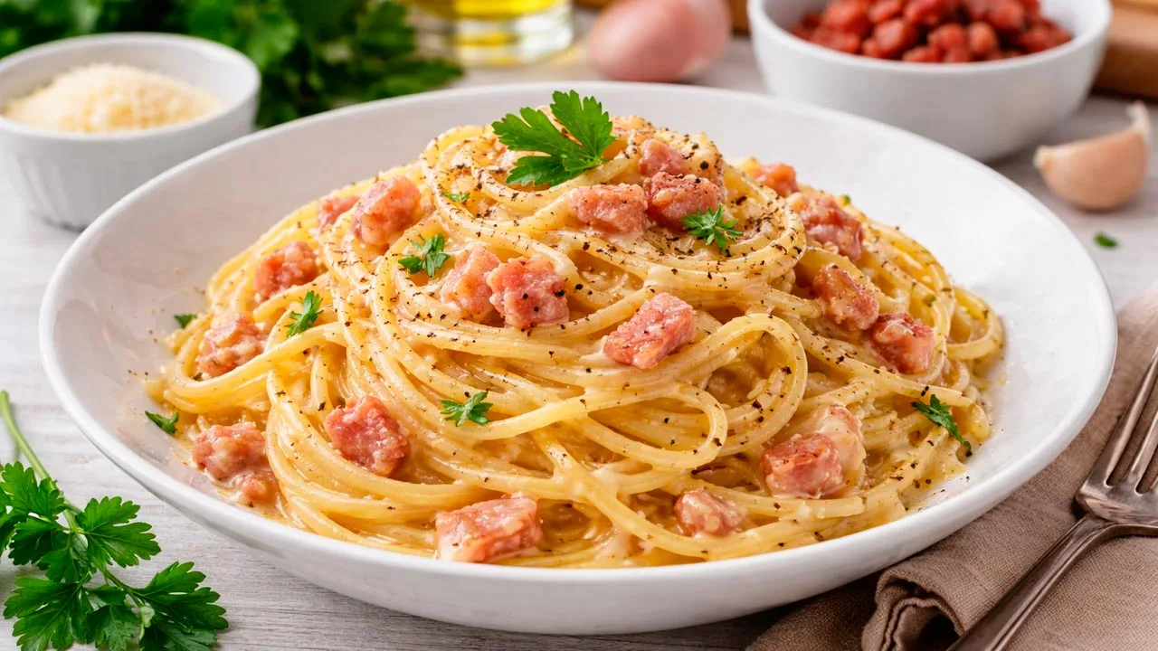 Espaguete à Carbonara Tradicional