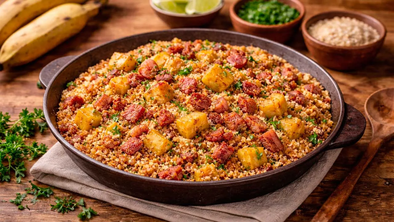 Farofa de Bacon com Banana da Terra