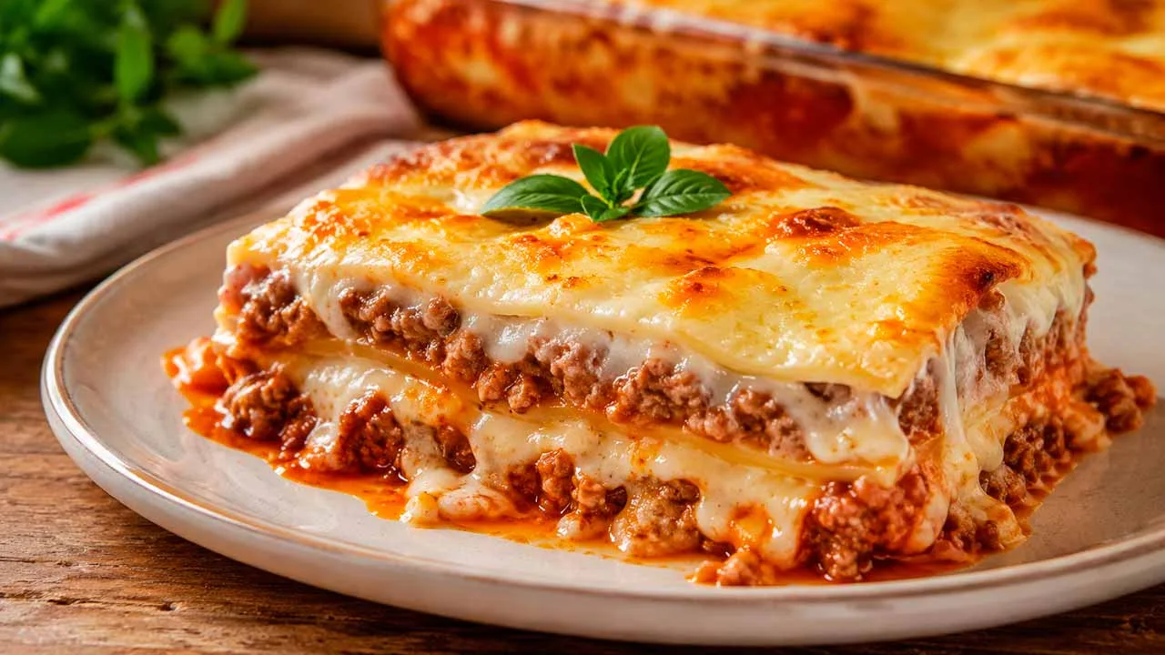 Lasanha de Carne Moída e Molho Branco