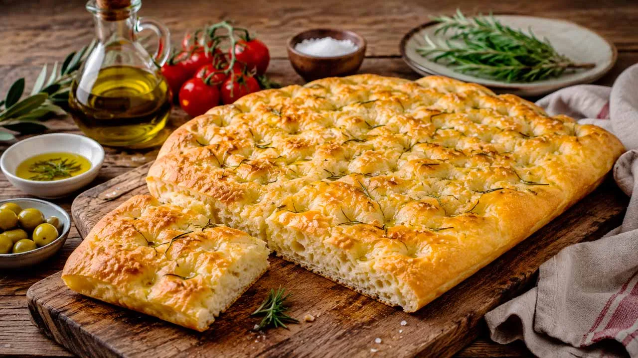 Focaccia Italiana Caseira Tradicional