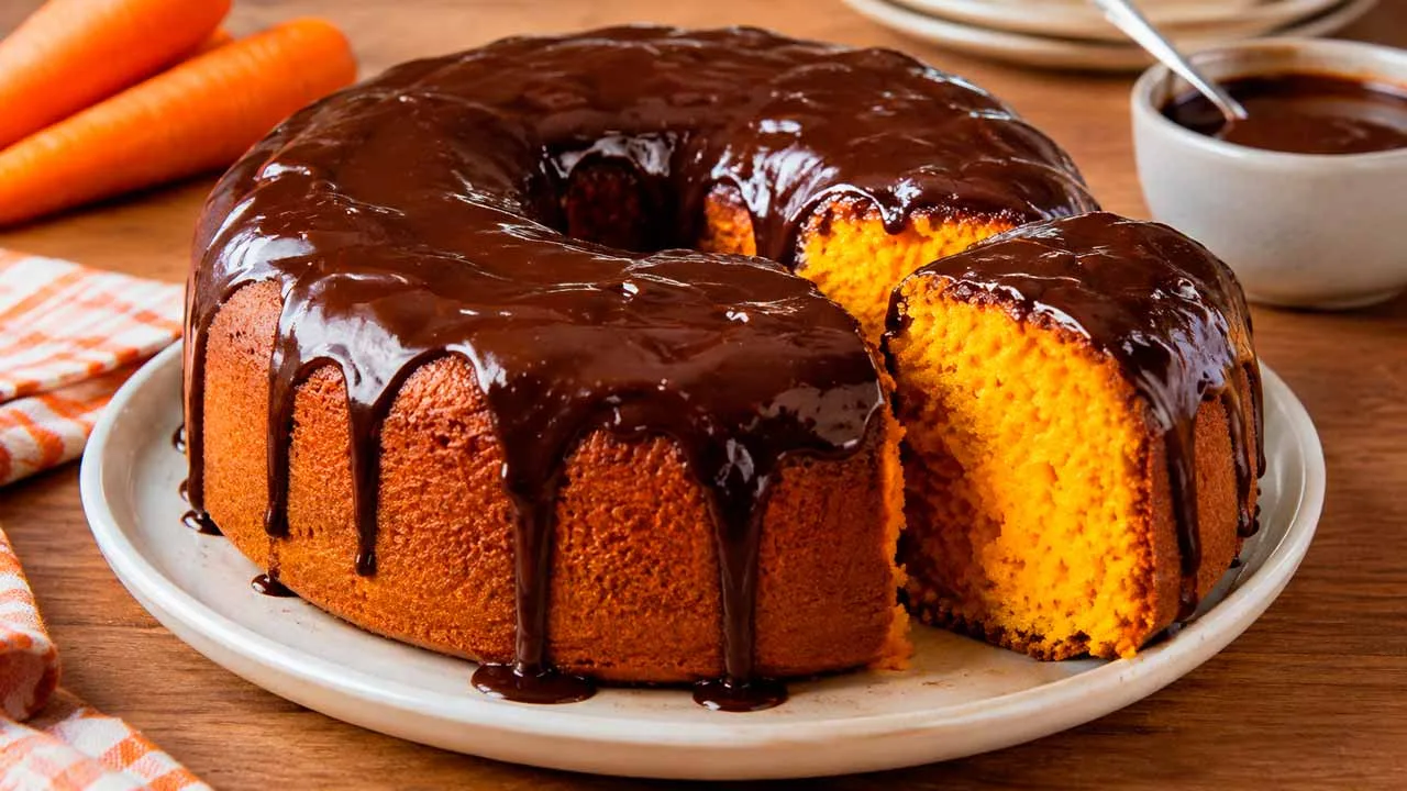 Bolo de Cenoura sem Glúten e sem Lactose