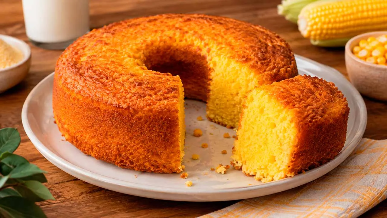 Bolo de Milho sem Glúten e sem Lactose no Liquidificador