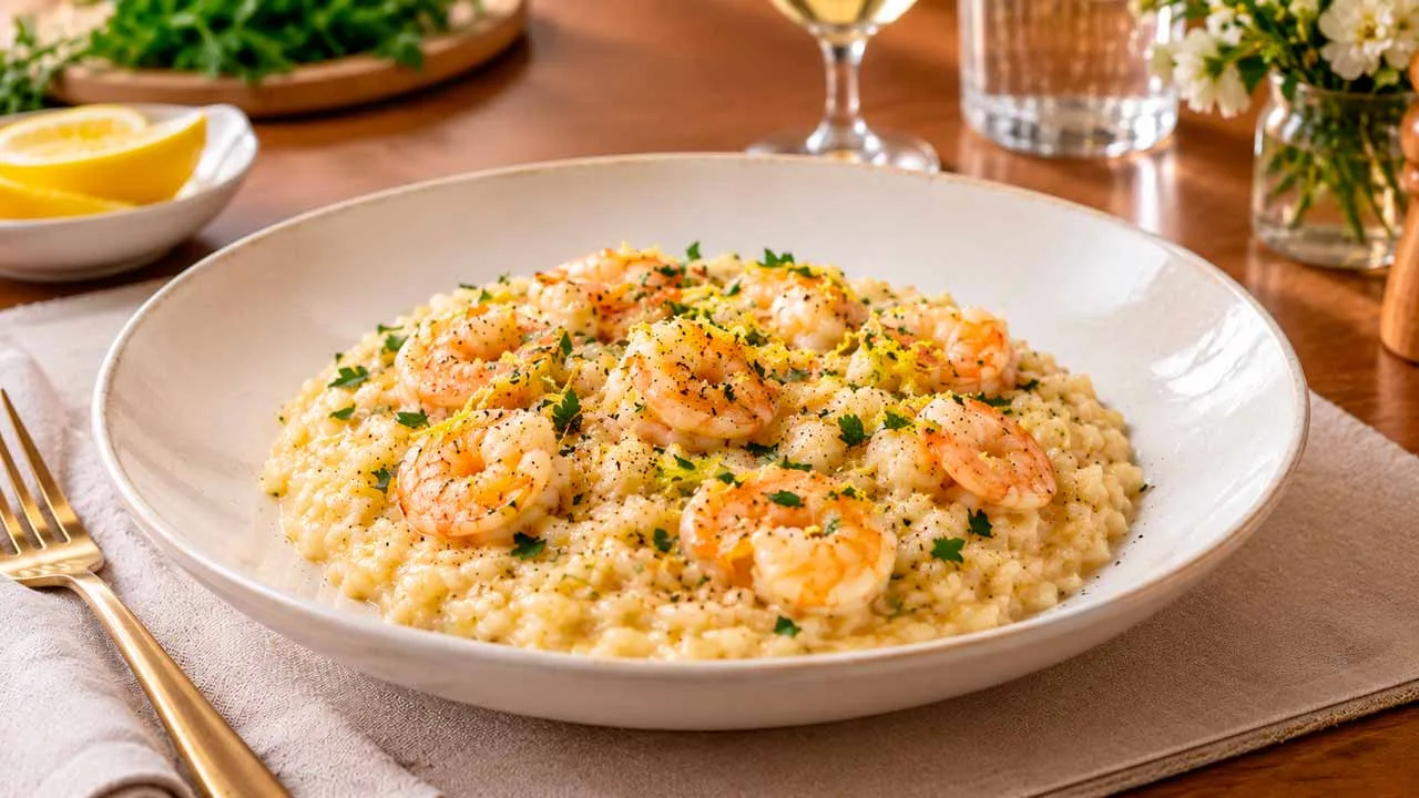 Risoto de Camarão com Limão Siciliano