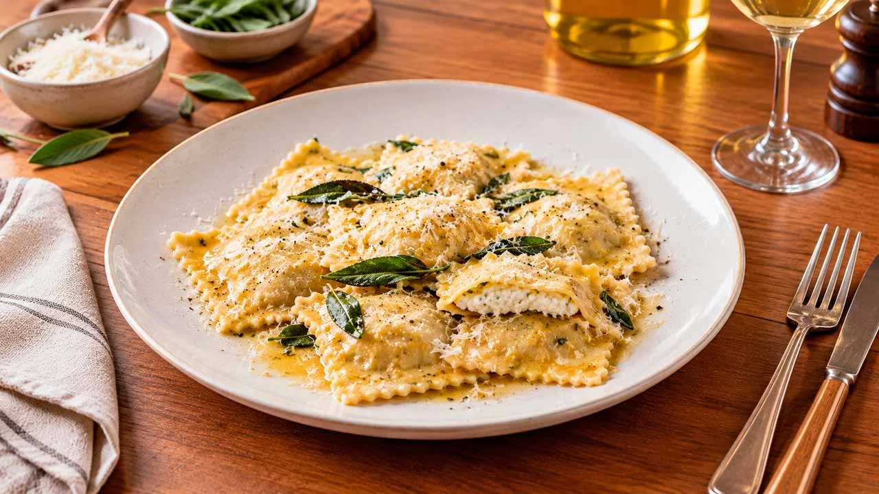 Ravioli de Burrata com Manteiga e Sálvia